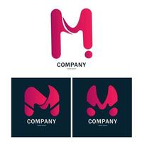 Modern M letter logo set vector