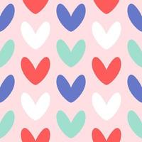 Hand drawn hearts seamless pattern vector