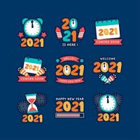 New Year Countdown with Hourglass Clocks and Calendar vector