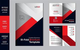 Bifold business brochure folded flyer design template layout vector