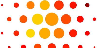 Fondo de vector rojo, amarillo claro con círculos.
