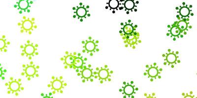 Light green, yellow vector background with covid-19 symbols
