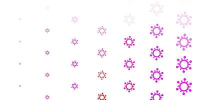 Light Pink, Red vector background with covid-19 symbols.