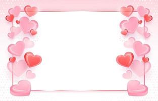 Background with Pink and Red Hearts vector