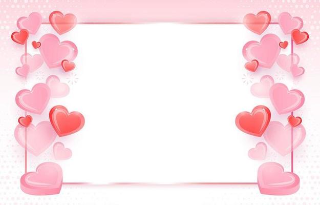 Background with Pink and Red Hearts