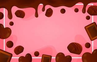fondo realista de chocolate de san valentín vector