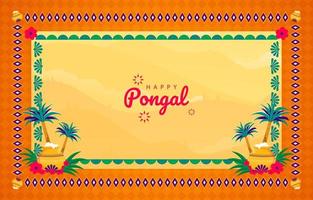 Happy Pongal Frame Background Concept vector