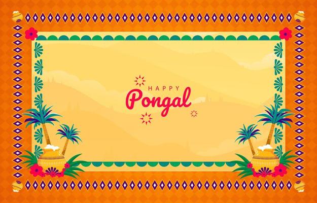 Happy Pongal Frame Background Concept