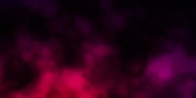 Dark Purple vector background with clouds.