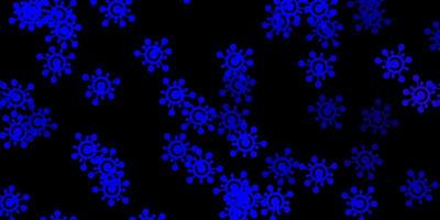 Dark blue vector pattern with coronavirus elements.