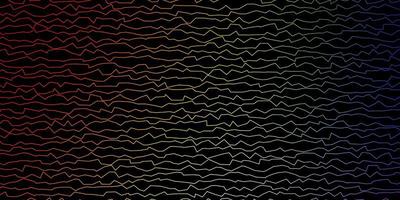 Dark Multicolor vector background with curved lines.