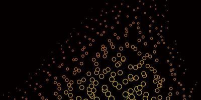 Dark Orange vector background with circles.