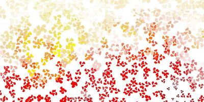 Light red, yellow vector texture with memphis shapes.