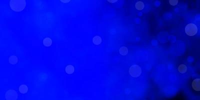 Dark BLUE vector background with bubbles.