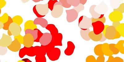 Light red, yellow vector texture with memphis shapes.