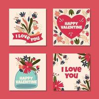 Vibrant Pink with Various Flower Designs vector