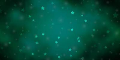 Dark Green vector layout with bright stars.