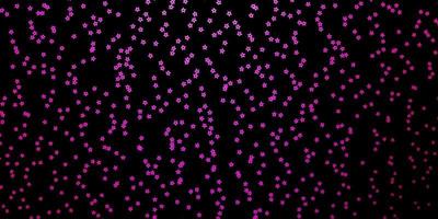 Dark Pink vector background with small and big stars.