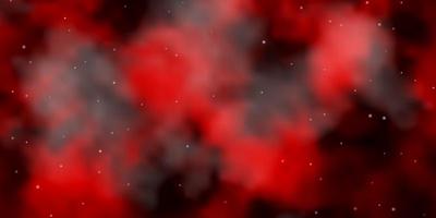 Dark Red vector template with neon stars.