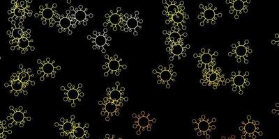 Dark yellow vector texture with disease symbols