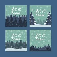 Raining Snowflakes in the Forest vector