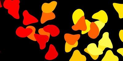 Dark red, yellow vector texture with memphis shapes.