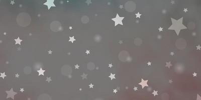 Light Pink, Green vector pattern with circles, stars.