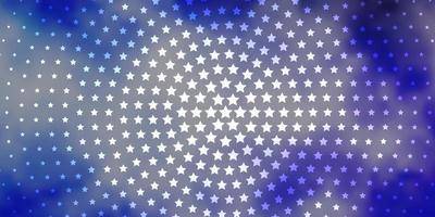 diseño vectorial de color púrpura claro con estrellas brillantes. vector