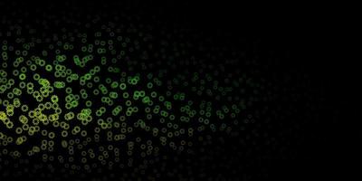 Fondo de vector verde oscuro, amarillo con puntos.