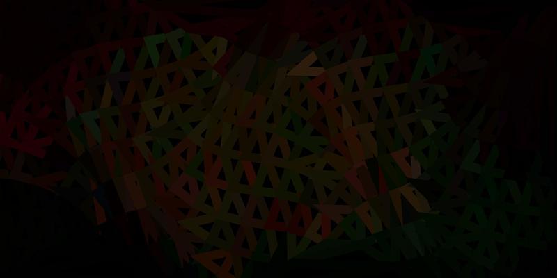 Dark green, red vector abstract triangle template.