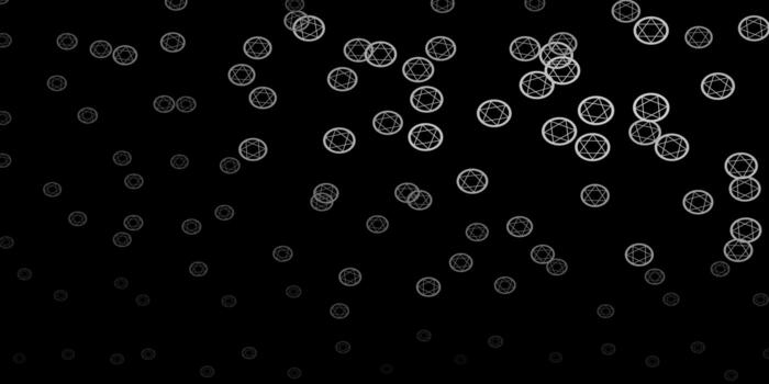 patrón de vector gris oscuro con elementos mágicos.