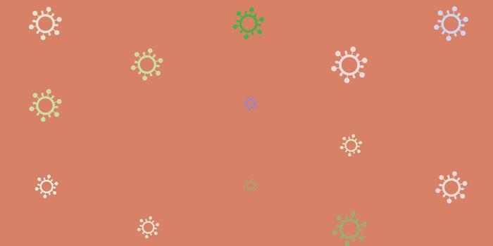 Light Multicolor vector pattern with coronavirus elements.