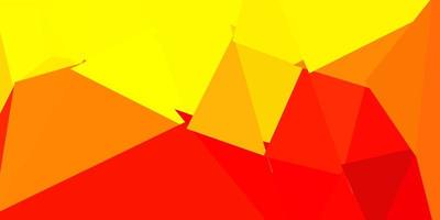 Dark red, yellow vector abstract triangle texture.