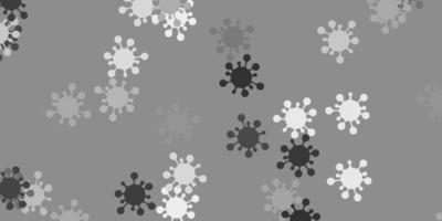 Light gray vector background with covid-19 symbols.