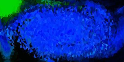 Dark blue, green vector abstract triangle pattern.