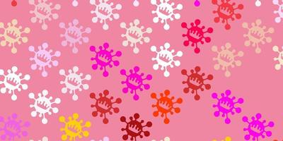 Light pink, yellow vector pattern with coronavirus elements