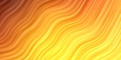 Light Orange vector background with curved lines.