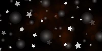 Dark Yellow vector layout with circles, stars.