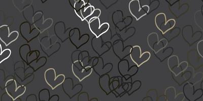 Light Gray vector pattern with colorful hearts.