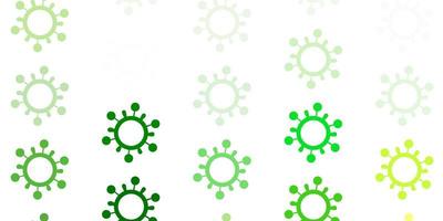 Light Green, Yellow vector backdrop with virus symbols