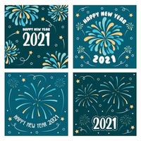 2021 Fireworks Card vector