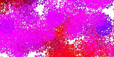 Light Pink, Red vector background with christmas snowflakes.