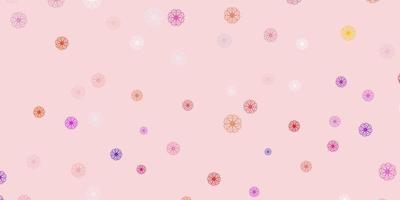 Light multicolor vector natural artwork with flowers.