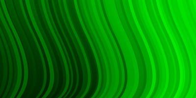 Light Green vector background with bent lines.