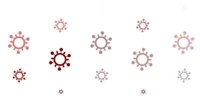 Light Red vector backdrop with virus symbols.