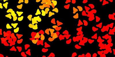 Dark red, yellow vector background with random forms.