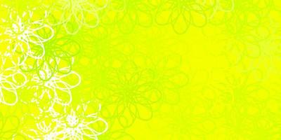 Light Green, Yellow vector background with curves.