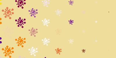 Light Pink, Yellow vector pattern with coronavirus elements.