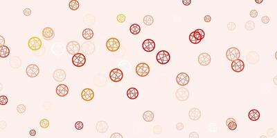 Light Red vector background with occult symbols.