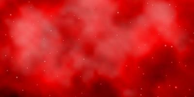 Dark Red vector template with neon stars.